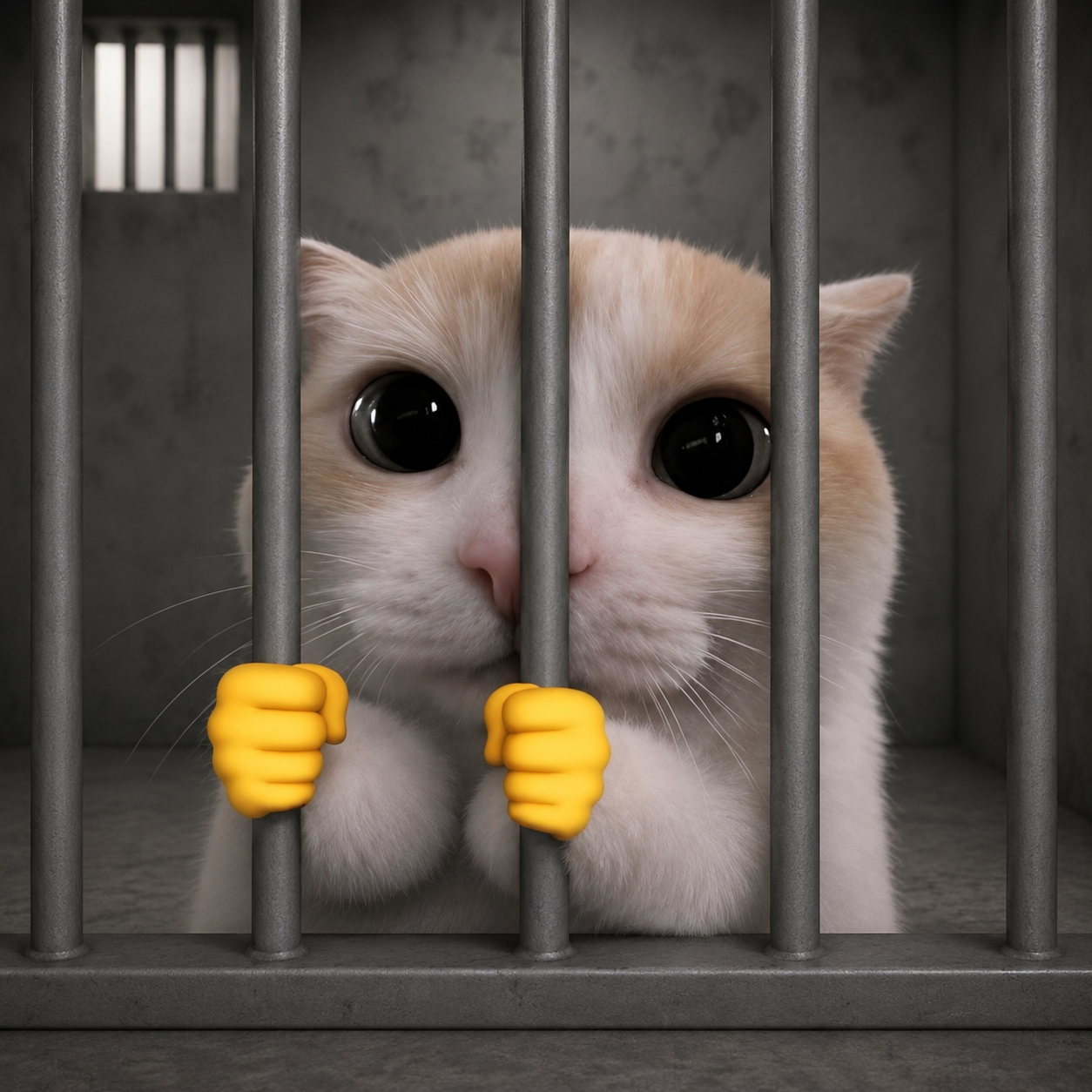 Cat holding the bars
